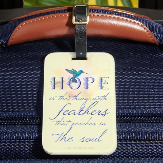 Hummingbird Hope - Luggage tag (Front Insitu 2)