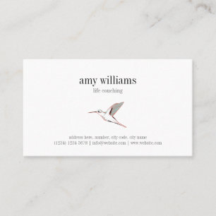 Hummingbird illustration feminine artistic card