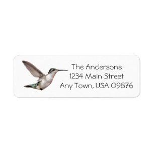 Hummingbird in air, customized address
