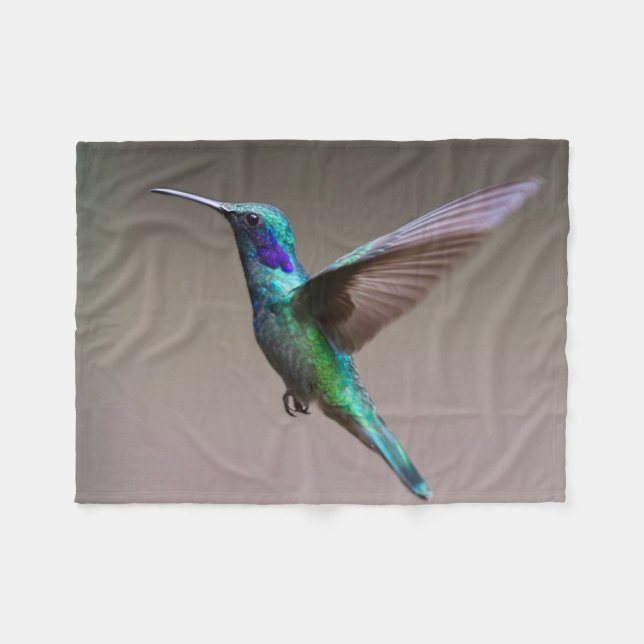 Hummingbird in Flight Fleece Blanket (Front (Horizontal))