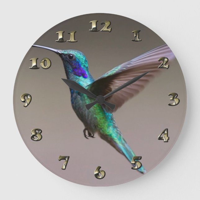 Hummingbird in Flight Large Clock (Front)