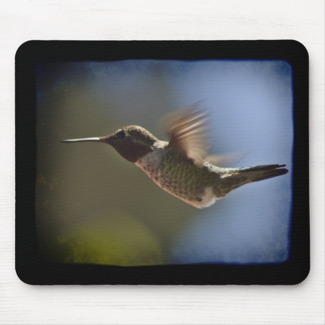 Hummingbird in Flight Mouse Pad (Front)