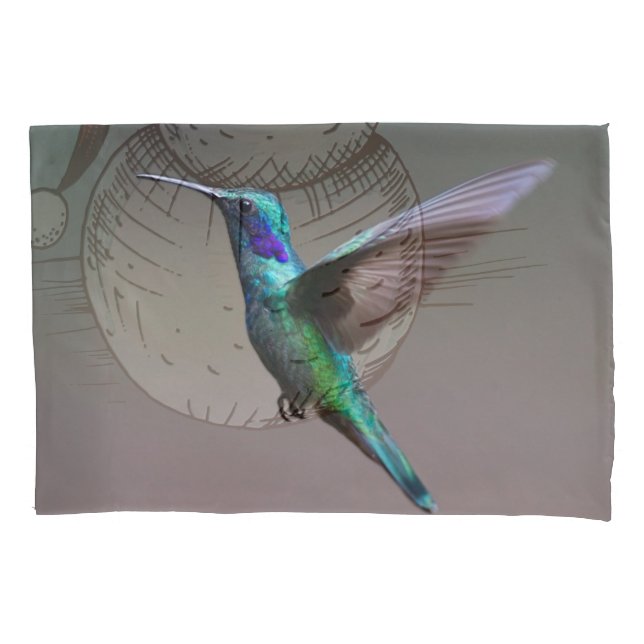 Hummingbird in Flight Pillowcase (Front)
