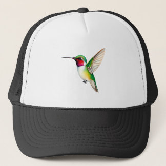 hummingbird in flight trucker hat