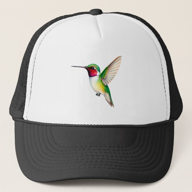 hummingbird in flight trucker hat (Front)