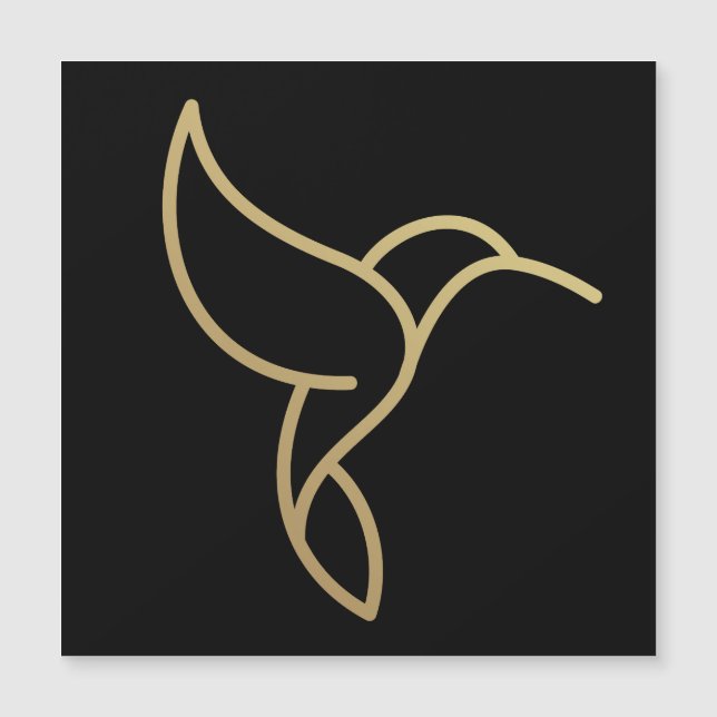 Hummingbird in Monoline Style - Gold on Black (Front)