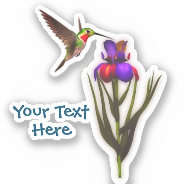 Hummingbird Iris Flower Personalized (Front)