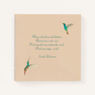 Hummingbird Journal avec Emily Dickinson Citation
