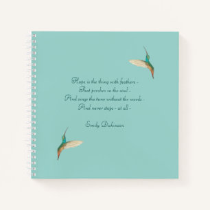 Hummingbird Journal avec Emily Dickinson Citation