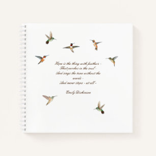 Hummingbird Journal with Emily Dickinson Quote