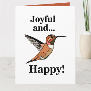 Hummingbird Joyful And Happy Bird Lover Birthday Card