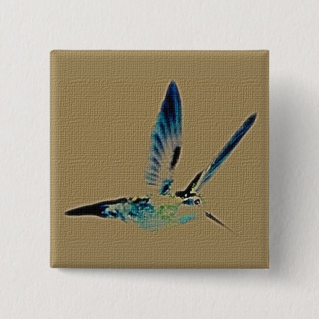 Hummingbird King Square Button (Front)