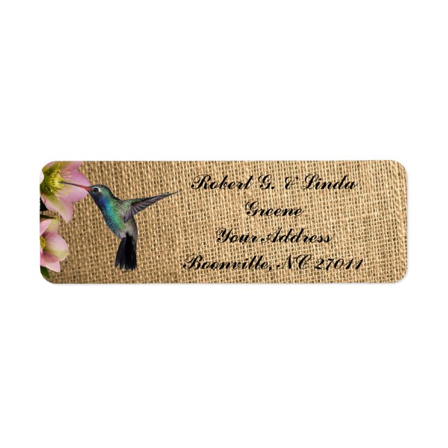 HUMMINGBIRD LABEL (Front)