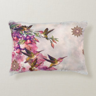 Hummingbird Lavender Jewelled Decorative Pillow