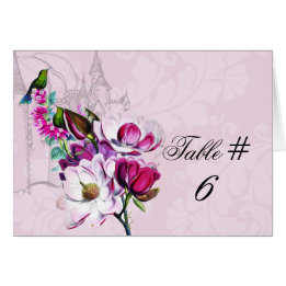 Hummingbird Magnolia Customized Table Number Cards