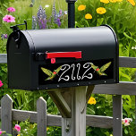 Hummingbird Mailbox Number Whimsical Vintage Black Bumper Sticker<br><div class="desc">Add personality to your mailbox with a pair of pretty vintage hummingbirds on black background,  and easily customize this weatherproof decal with your address in a whimsical style.</div>