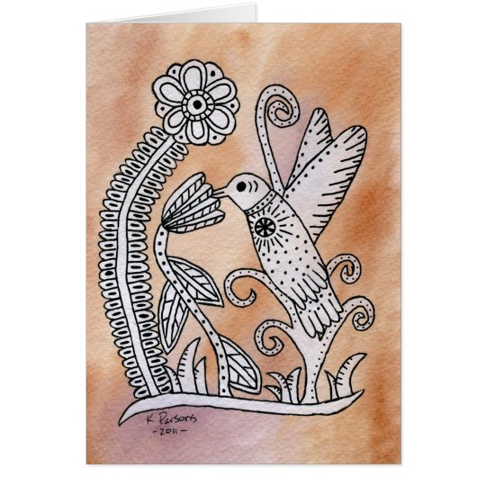 Hummingbird, Mexican Bark Style Card