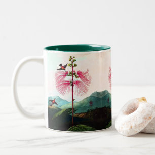 Hummingbird mimosa tree bird vintage Heade Two-Tone Coffee Mug