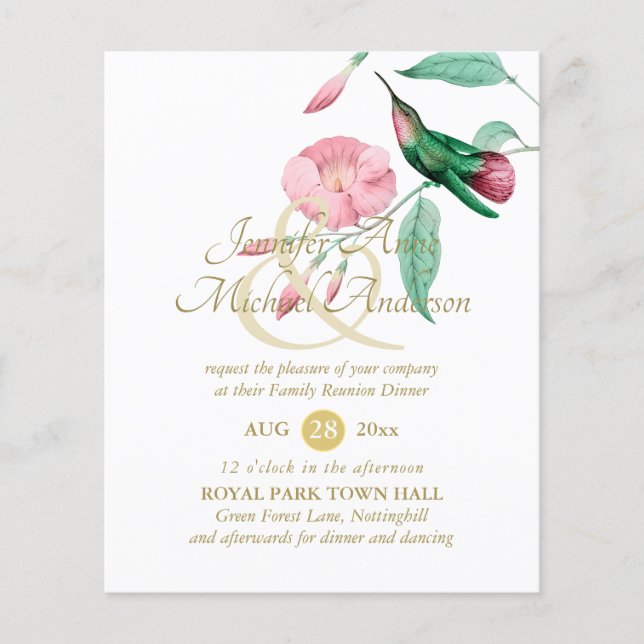 Hummingbird Mint Green Pink FAMILY REUNION Class (Front)