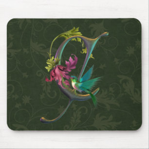 Hummingbird Monogram C Mouse Pad