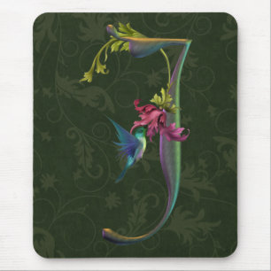 Hummingbird Monogram J Mouse Pad