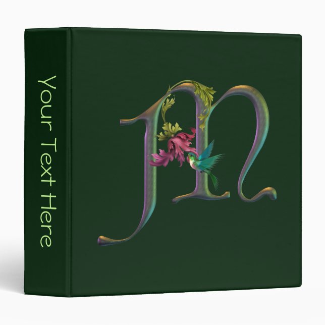 Hummingbird Monogram M Binder (Front/Spine)