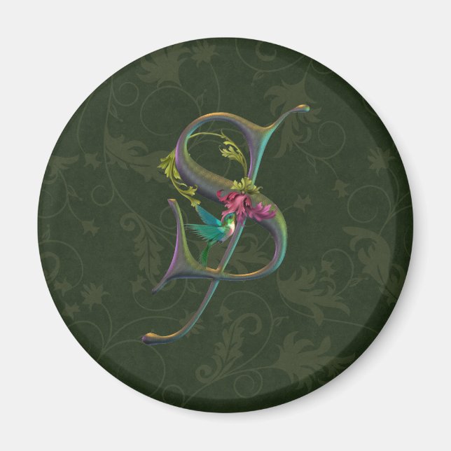 Hummingbird Monogram S Magnet (Front)