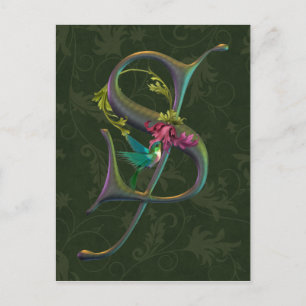 Hummingbird Monogram S Postcard