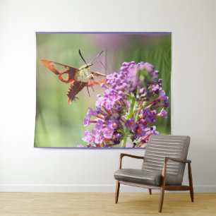 Hummingbird Moth on a Butterfly Bush  Tapestry