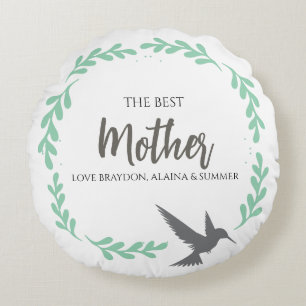 Hummingbird Mother Mom  Mothers Day Gift Round Pillow