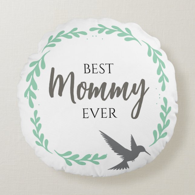 Hummingbird Mother Mommy Mothers Day Gift  Round Pillow (Front)
