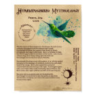HUMMINGBIRD MYTHOLOGY POSTER