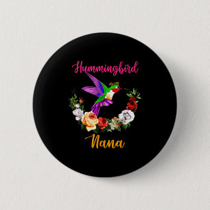 Hummingbird nana floral bird bow tie lover mother' 2 inch round button