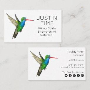 Hummingbird Naturalist Guide Birdwatching Hiking  Business Card