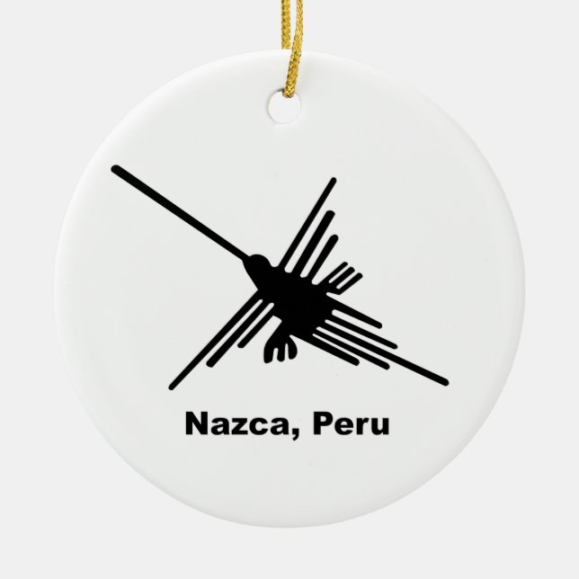 Hummingbird Nazca, Peru Ceramic Ornament (Front)