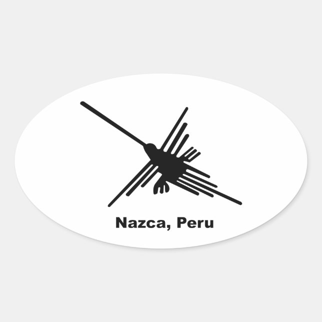 Hummingbird Nazca, Peru Oval Sticker (Front)
