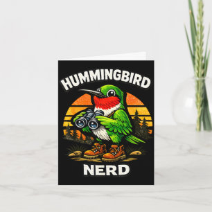 Hummingbird nerd funny birdwatching vintage retro card