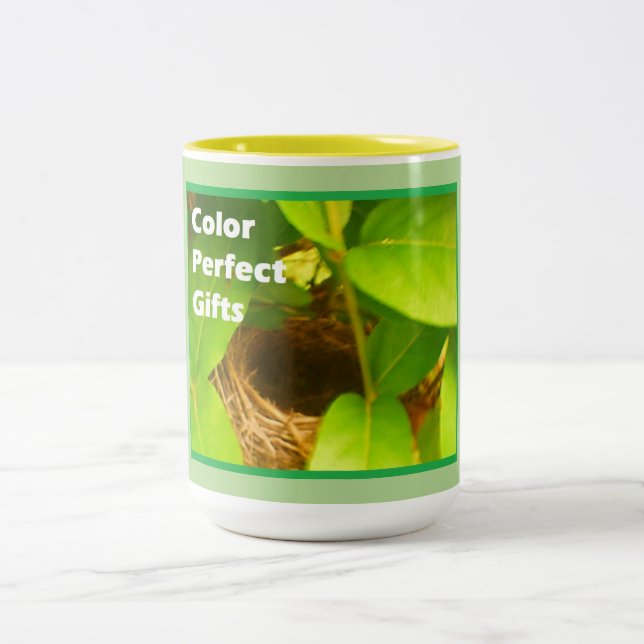 Hummingbird Nest Two-Tone Coffee Mug (Center)
