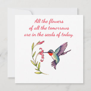Hummingbird notecard 5x5