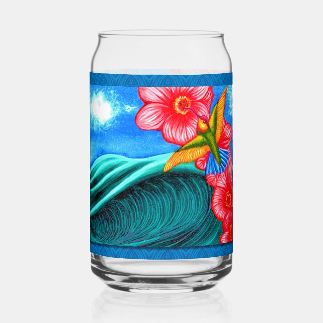 Hummingbird Ocean  Can Glass (Front)