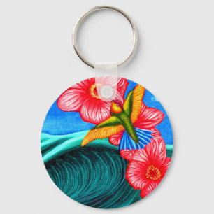 Hummingbird Ocean Keychain
