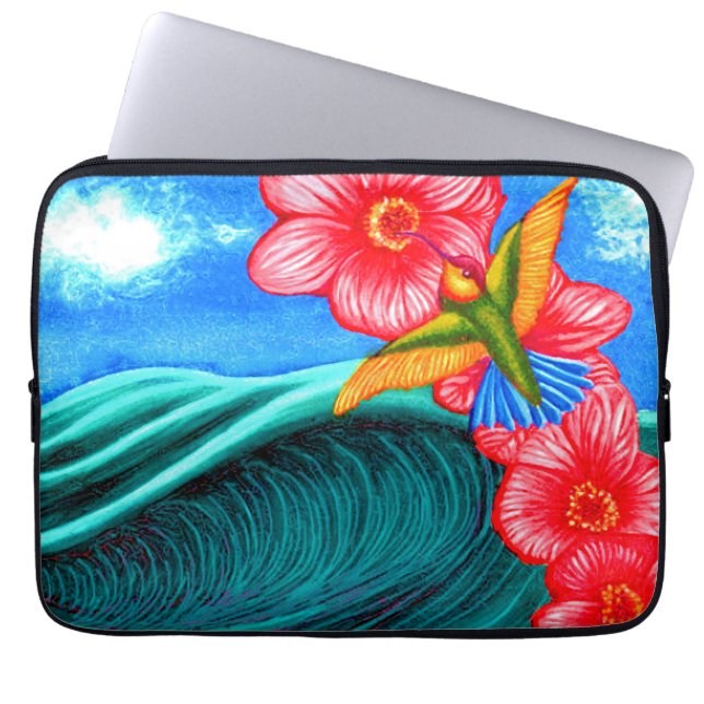 Hummingbird Ocean  Laptop Sleeve (Front)
