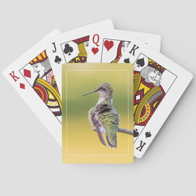 Hummingbird On Alert   Playing Cards (Back)