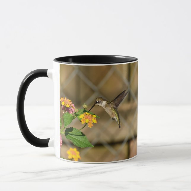 Hummingbird on Lantana 11 oz Mug (Left)