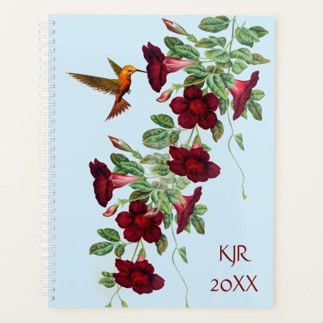 Hummingbird on Mandevillea Flowers Planner (Front)
