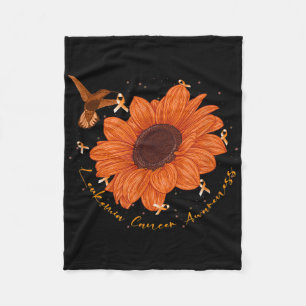 Hummingbird Orange Sunflower Leukaemia Cancer Awar Fleece Blanket