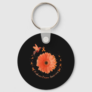Hummingbird Orange Sunflower Leukaemia Cancer Awar Keychain