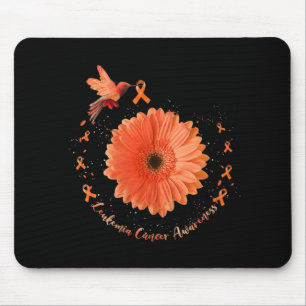 Hummingbird Orange Sunflower Leukemia Cancer Aware Mouse Pad