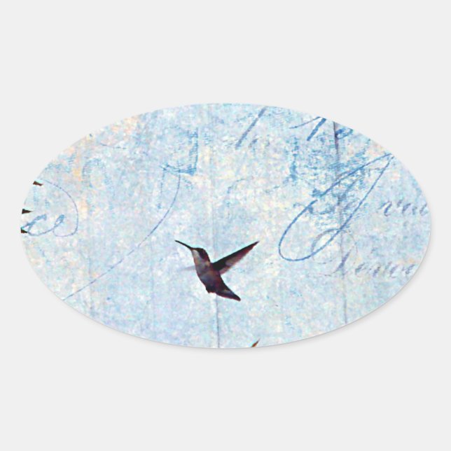Hummingbird Oval Sticker (Front)
