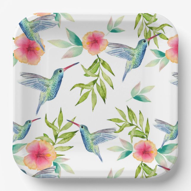 Hummingbird  paper plate (Front)